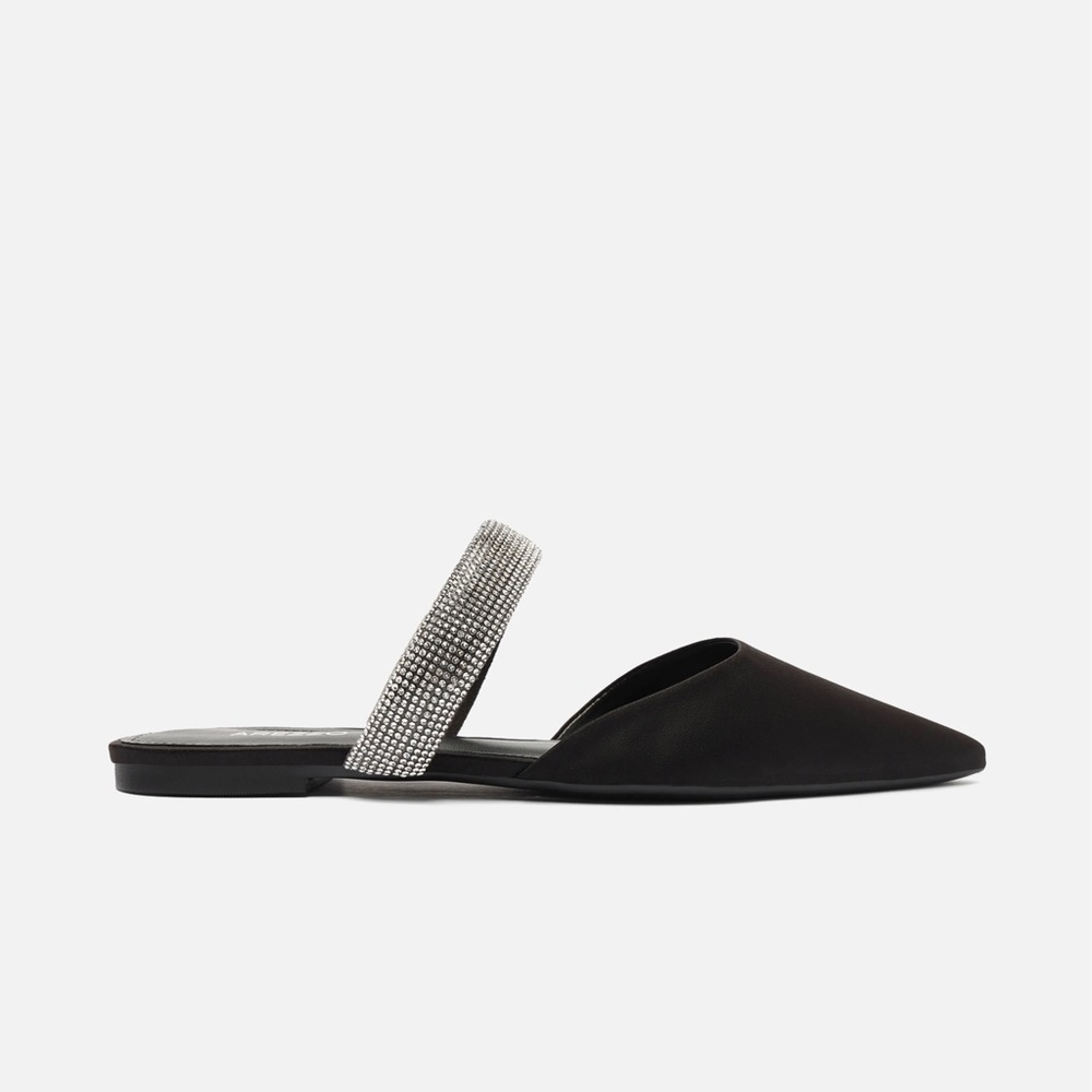 Arezzo Black Pointed Mule